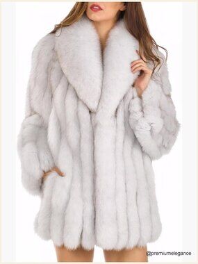 Warm Fluffy Faux Fur Parka Coat Thick Plus Size Winter Outerwear with Buttons